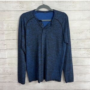 Lululemon Men’s Metal Vent Tech, Long Sleeve, Heathered Blue, Size Large